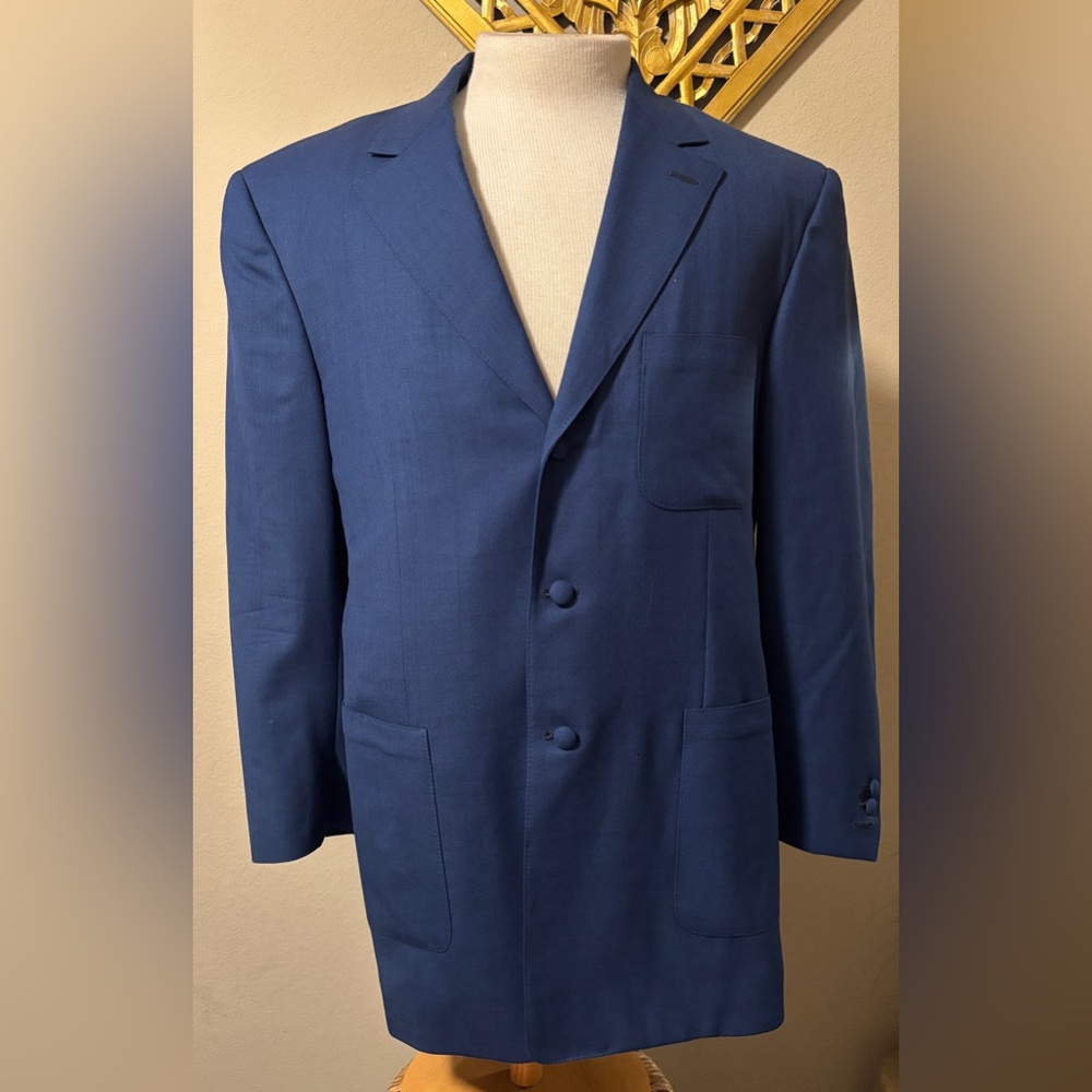 Lombardo Men's Blazer Blue Custom Made For Emmitt Smith Size 48-50